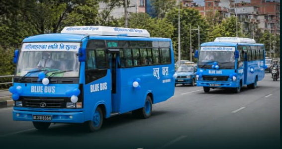 काठमाडौंमा महिलामात्र यात्रा गर्न मिल्ने ‘ब्लू बस’ सञ्चालन हुँदै, साउन १ देखि पहिलो चरणमा ८ बस