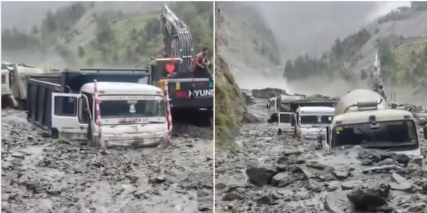 Massive Landslide Near 540 MW Kwar Hydropower Project Buries Dozens of Vehicles in India's Kishtwar