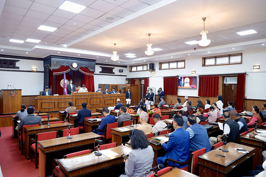 राष्ट्रिय सभामा विनियोजन विधेयक २०८३ सम्बन्धी प्रतिनिधिसभाको सन्देश टेबुल